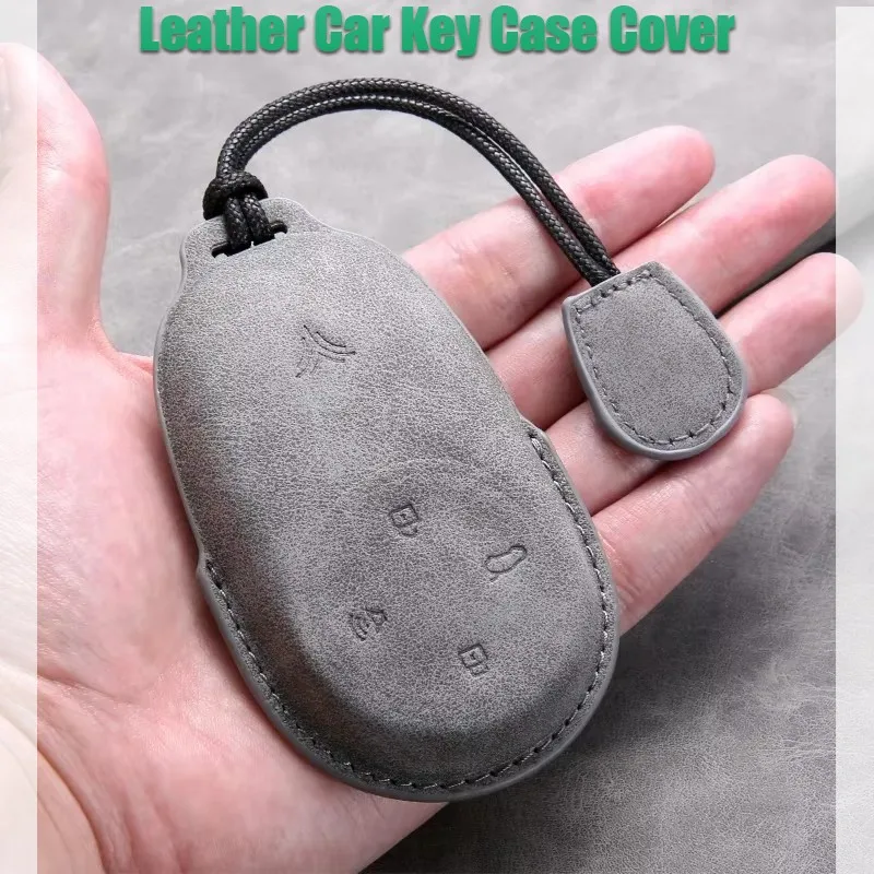 

Leather Car Smart Key Case Cover for NETA V Nezha U Nezha NO1 NETA V Auto Key Case Cover Fob Shell Holder Keychain
