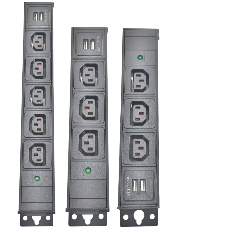 Wireless aluminum alloy shell PDU power board C13 socket C14 interface 1-10AC with LED light display 2USB charging