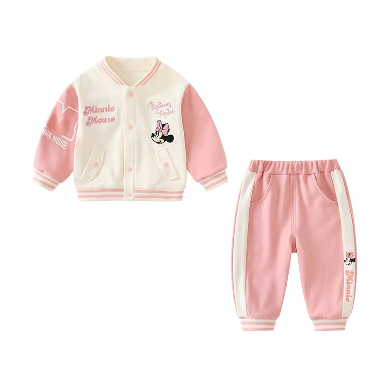 

MINISO Minnie Spring Baby Girl Korean Baseball Split Style Suit Soft Skin friendly Cute Toddler Outfit 1-3 years Children's Sets