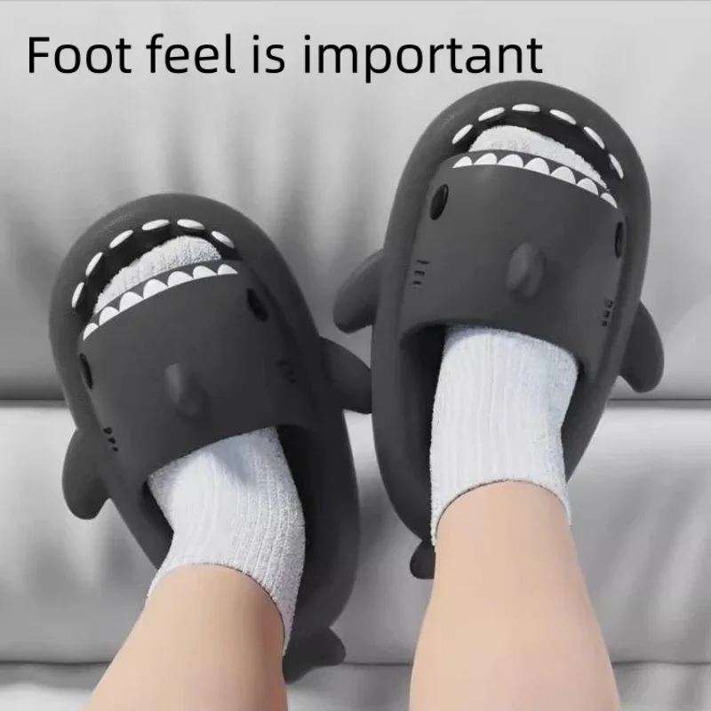 Men Shark Slippers Indoor Bathroom Slides Women Cartoon Summer Sandals Couple Fashion Flat Shoes Soft EVA Beach Flip Flops