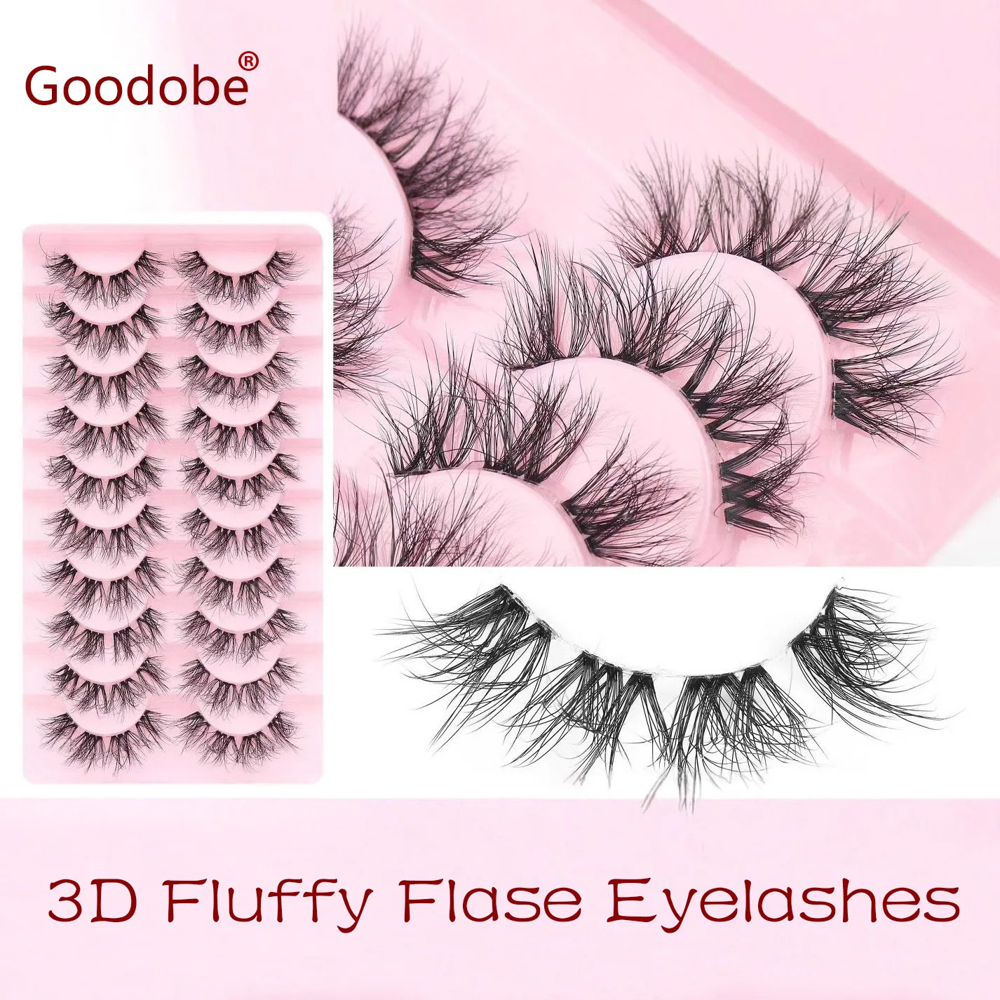 

10Pairs 3D False Eyelashes transparent plastic Fluffy Natural Long Soft Lashes Thick Luxury Fake Eyelash Wholesale Makeup Kit
