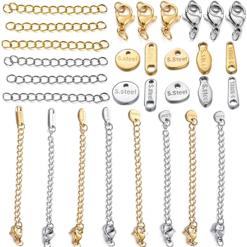 สแตนเลส Clasps กุ้งก้ามกราม Connector โซ่ขยาย Link แหวนกระโดดสําหรับสร้อยข้อมือสร้อยคอเครื่องประดับ DIY ทํา