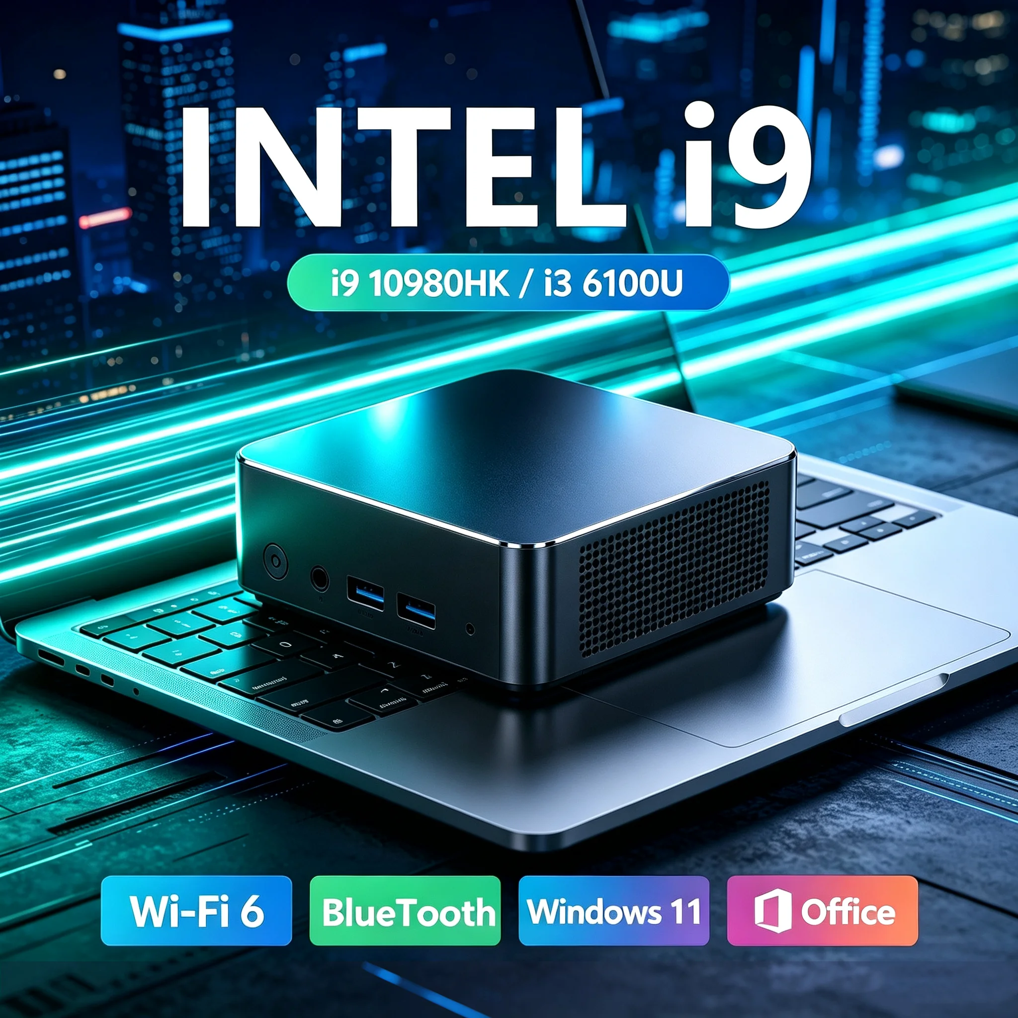 I9 미니 게이밍 컴퓨터 인텔 코어 I9 10980HK/코어 I3 6100U 미니 PC 16GB DDR4 2048GB SSD WiFi 6 BT5.2 게이밍 미니 PC