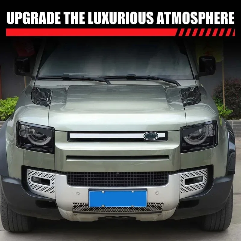 

Gao Ruying For Land Rover Defender 2020-2025 Aluminum Alloy Black Car Headlight Angry Eyes Headlight Cover Trim Car Accessories