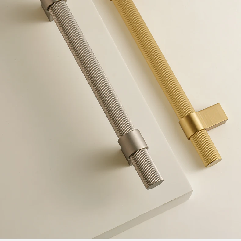 SAILANKA Messing-Möbelgriffe, modern, gestreift, für Schrank, Kleiderschrank, Kommode, Schuhkarton, Schublade, Schrankknöpfe, T-Stange – Detail 17