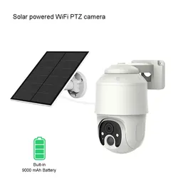 4MP WiFi güneş paneli bataryası kamera PTZ PIR Wifi PTZ kamera güneş enerjili 1080P PTZ kamera çift ışık PTZ IP kamera