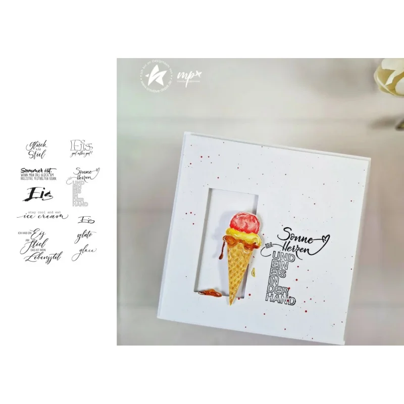 Neues Produkt Vorverkauf Box Eltern-Kind Stanzformen und Stempel DIY Scrapbook Album Dekoration Geprägtes Papierkarten-Set