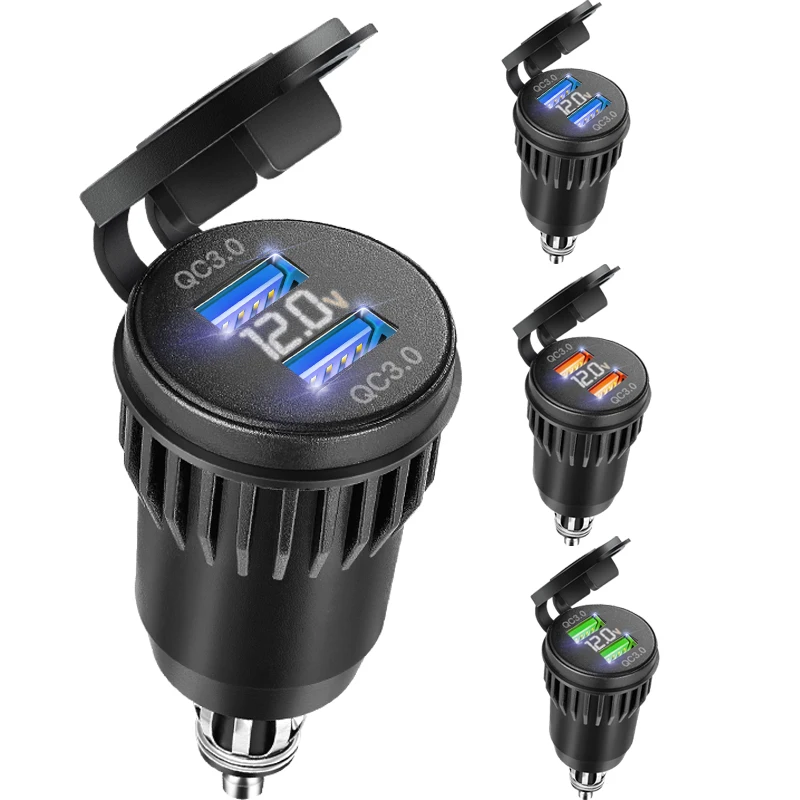 Adaptador de display digital LED de tensão para motocicleta com soquete USB de 12 volts para outros modelos de marcas vêm com motocicleta Hella, DIN, BMW