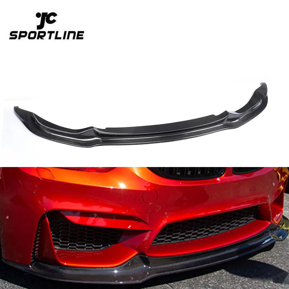 V Style M4 M3 Carbon Fiber Auto Car Front Lip Spoiler For F82 M4 2D F80 M3 4D 2015