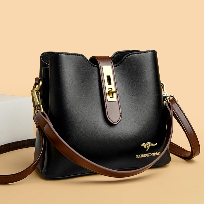 3-слойные кошельки и сумки большой вместимости через плечо для женщин, дизайнерская кожаная модная новая сумка через плечо высокого качества