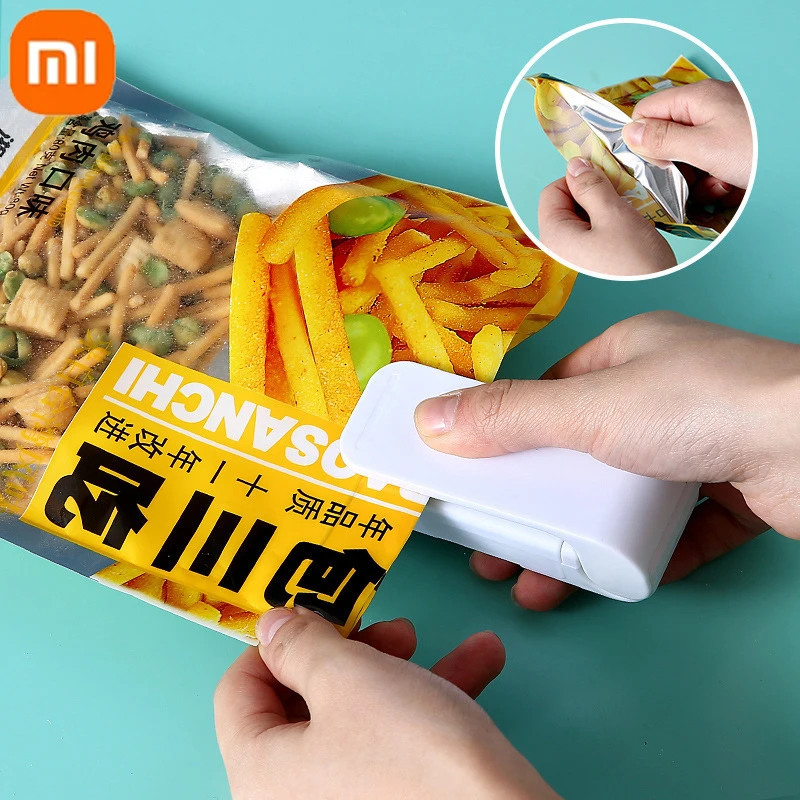 Xiaomi Portable Bag Heat Sealer Plastic Package Storage Bag White Mini Home Sealing Clip Food Snack Fruit Fresh Keeping Gadgets