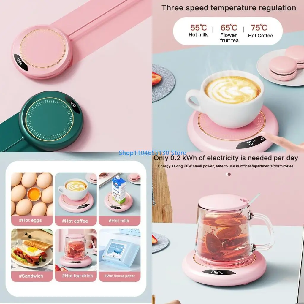 سطح المكتب مشروب دافئ لوحة الاحترار الصغيرة الساخنة كوب محمولة 3 سرعة