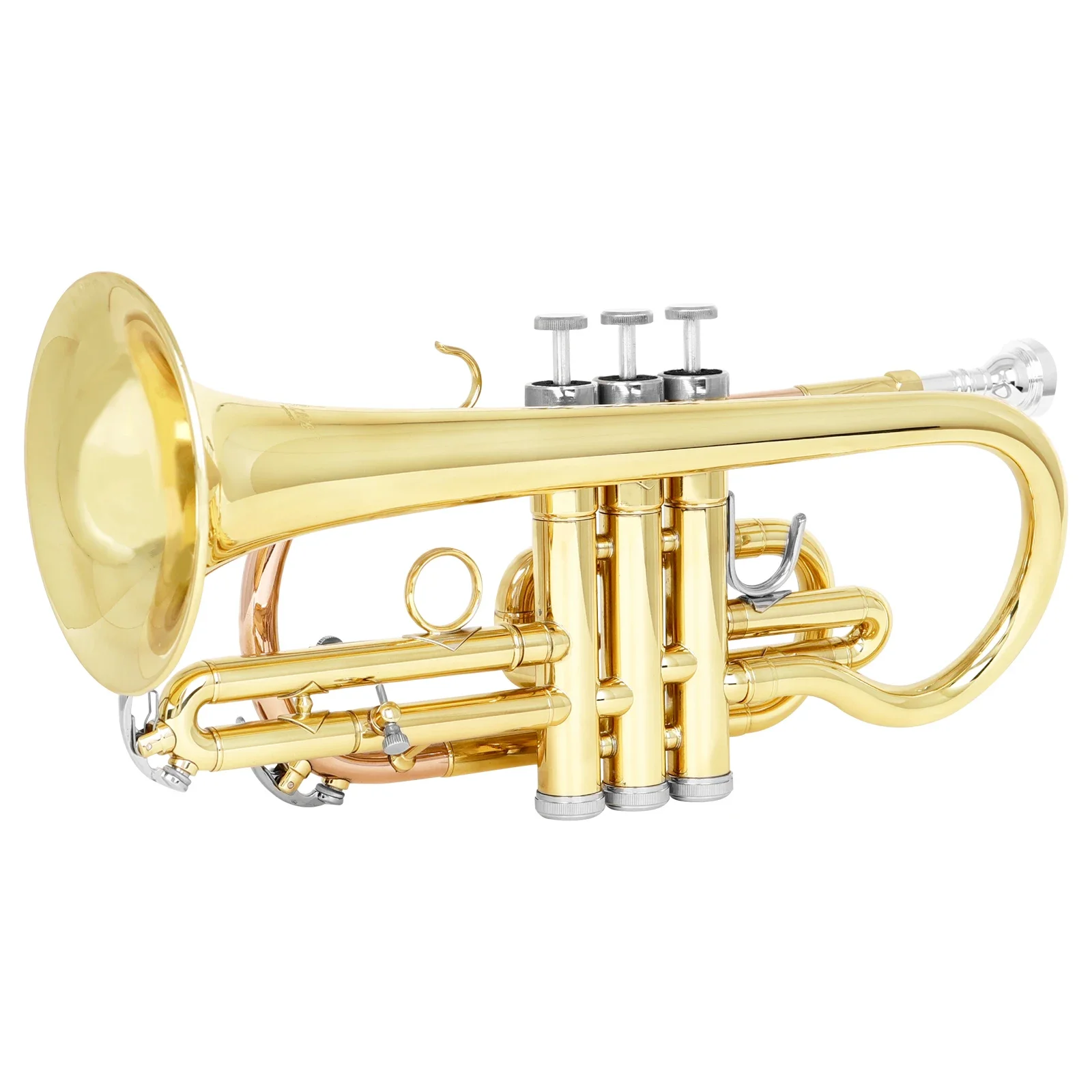 SLADE LDS830 Bb Cornet Gold Plated Cornet Horn Professional Brass Instrument Cornet Trumpet With Case Cleaning Accessories