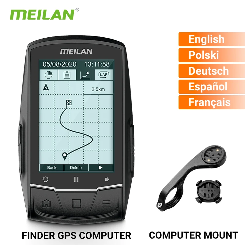 

MEILAN M1 Finder GPS Bike Computer 2.6 inch Big Screen Cycling German French Wireless Outdoor Navigation Bicycle Speedometer