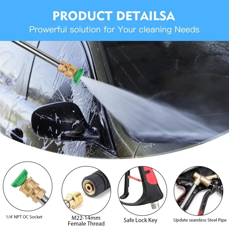 

For 4000PSI High-Pressure 5-Color Water Gun M22-14 Copper Valve Quick Connect Nozzles for Car Washing