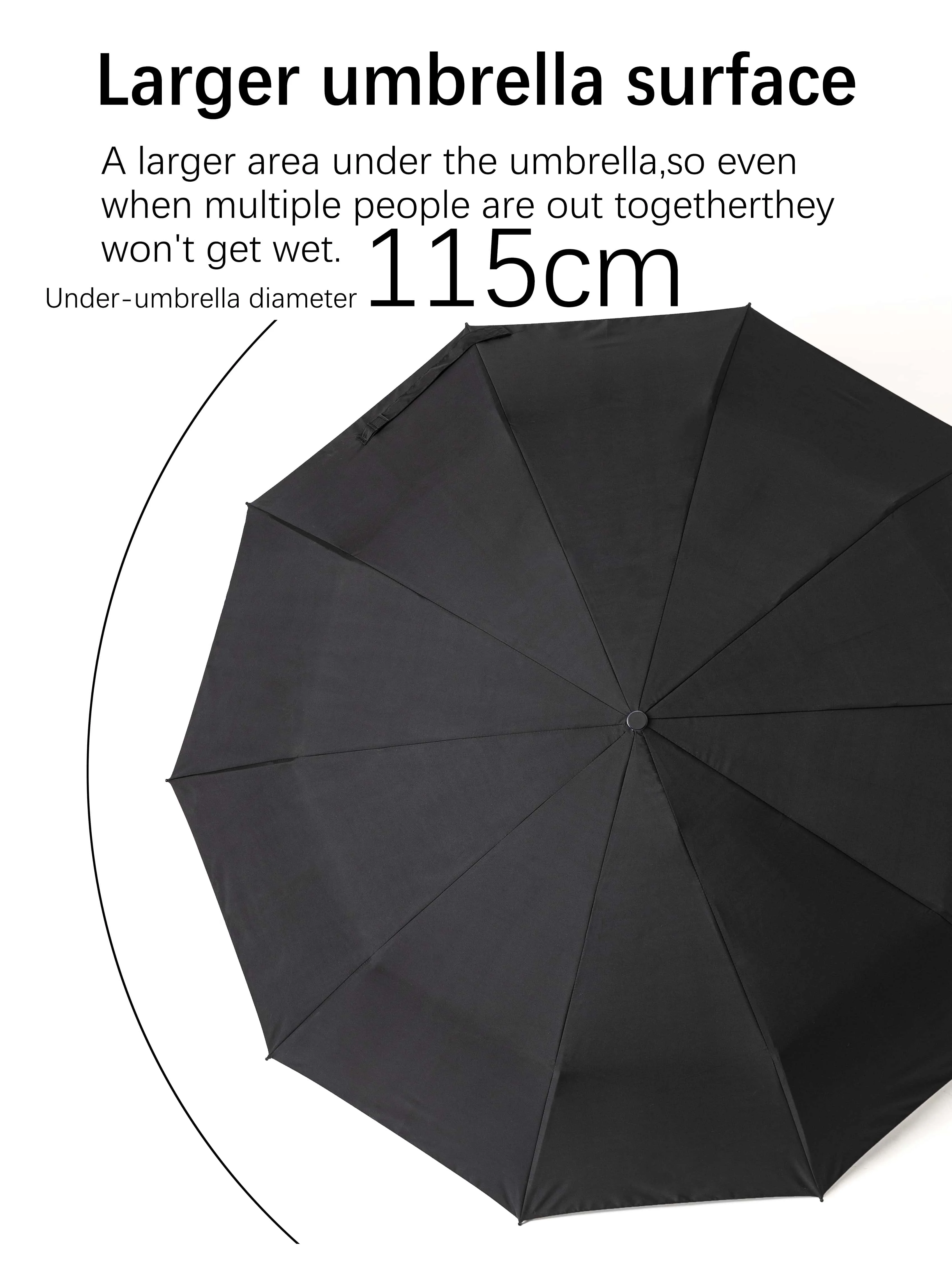 

Автоматический зонт с 10 ребрами и металлическим каркасом с эффектом памяти – 3-секционный, быстро складывающийся, с влаговпитывающим чехлом, деловой зонт унисекс