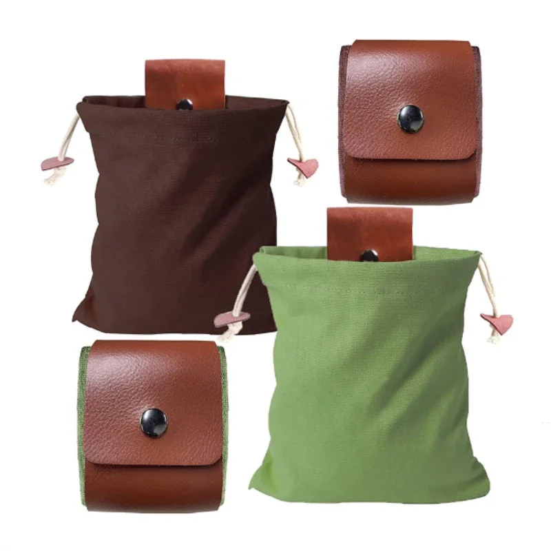 1 قطعة حقيبة العلف قطف الفاكهة للطي التوت الجلود المحمولة وعرة في الهواء الطلق قماش الخصر حزمة أدوات الميدانية في الهواء الطلق #4