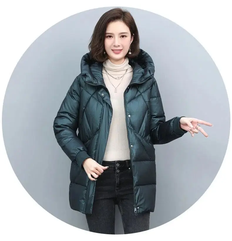 Down Cotton-Padded Jacket Women's Overcoat Winter 2026 New Thick Warm Parker Coat Fashion Loose Hooded Medium Long Cotton Jacket