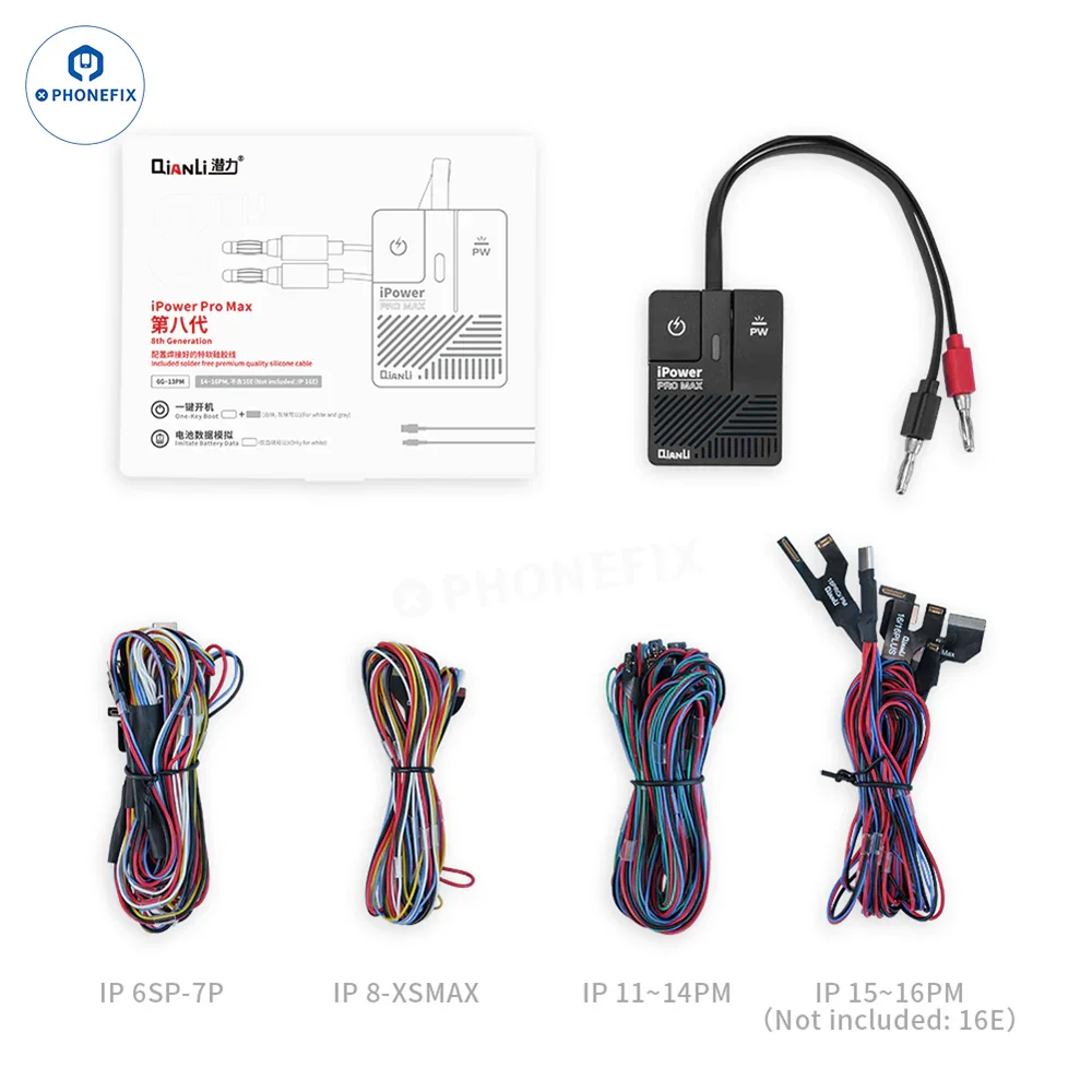 Qianli Phone Repair Cable 8th Generation iPower Pro Max DC Power Supply Cable Type-C USB Dual Interface for iPhone 6-16 Pro Max