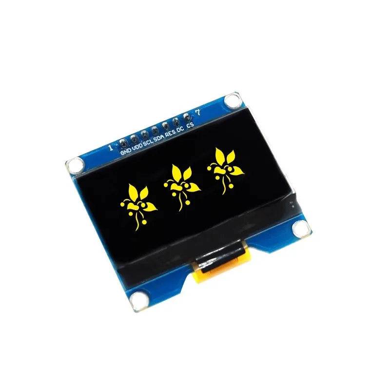 SSD1309 modul tampilan OLED 1.54 inci 4PIN 7PIN Unit IC biru putih kompatibel SSD1306 antarmuka SPI 128x64