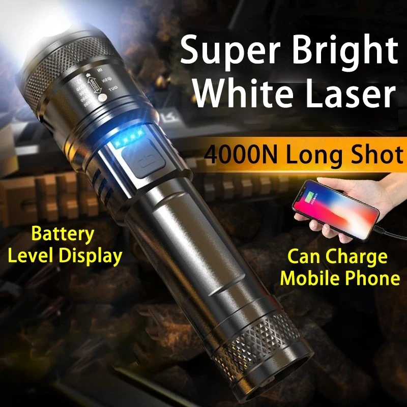 High-power Led Flashlight Rechargeable Zoomable Torch Built-in Battery Power Hand Lamp for Night Work Outdoor Emergency Light