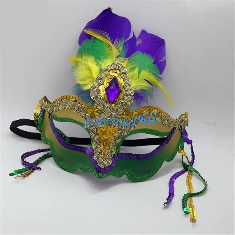 

L5YD Masquerade Feathers Mask for Women Mask Party/Ball Prom Mardi Gras Mask