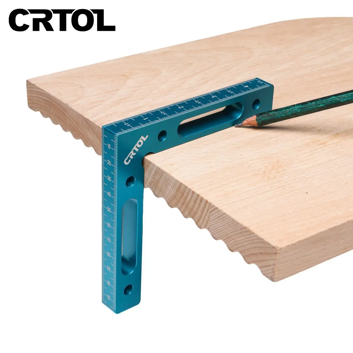 CRTOL 2ชุดตำแหน่งไม้โคมไฟอลูมิเนียมอัลลอยด์90องศาที่แม่นยำ Clamping Square Clamps ด้านขวามุมไม้บรรทัด