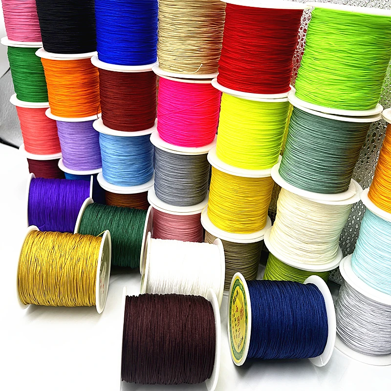 Cordón de nailon de 0,4/0,8/1,0/1,5mm, nudo chino, cordón de macramé, pulsera, hilo trenzado, borlas DIY, hilo para abalorios