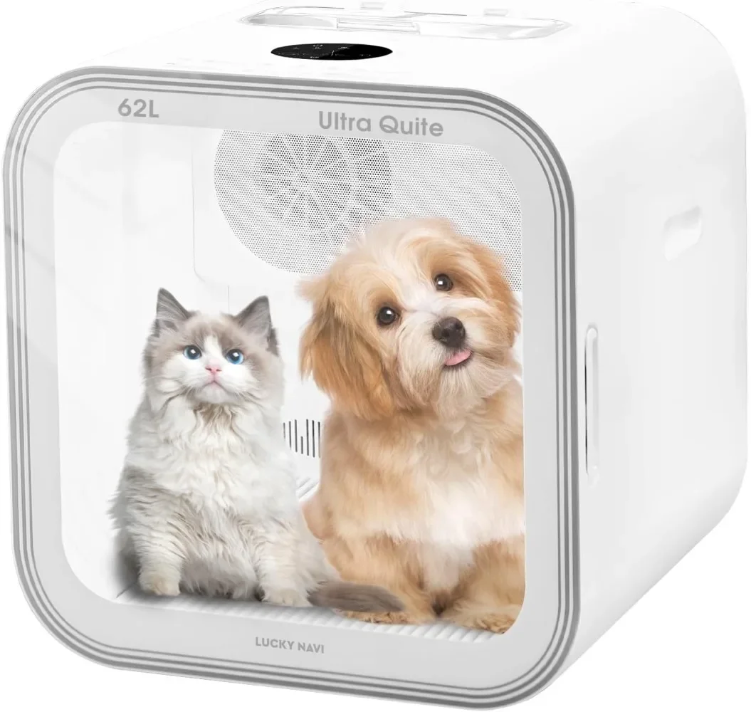 

Automatic Pet Dryer Box for Cats and Small Dogs, Ultra Quiet 62L Big Capacity Dog Dryer Box, Cat Dryer Cage with Smart