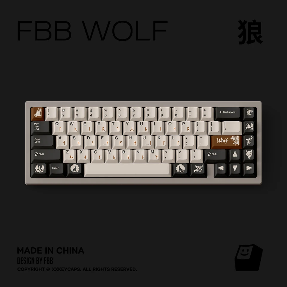 Wolf Style PBT Keycaps 145pcs for 60/84/98/100/108 Keyboard