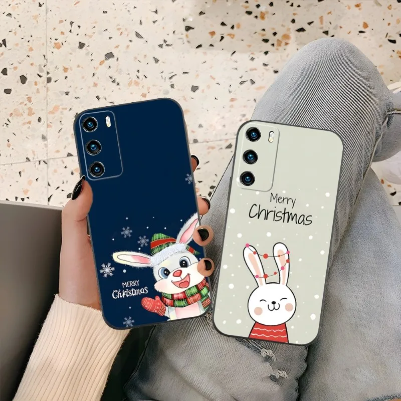 Christmas Rabbit Phone Case For Honor 50 50Pro 30 20 10 I Pro S SE V40 V30Pro V20 V9 V8 X30 X20 X10Max Macia Shell