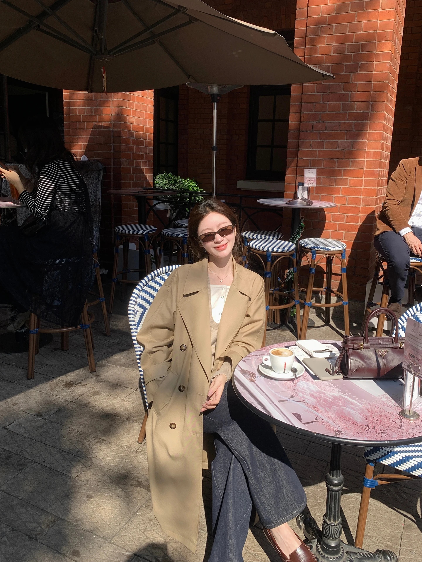 

Parisian Dr Double-breasted Midi Coat YANUOYU Women's Ele Windbreaker Casual Sle Long Sve Turn-down Collar