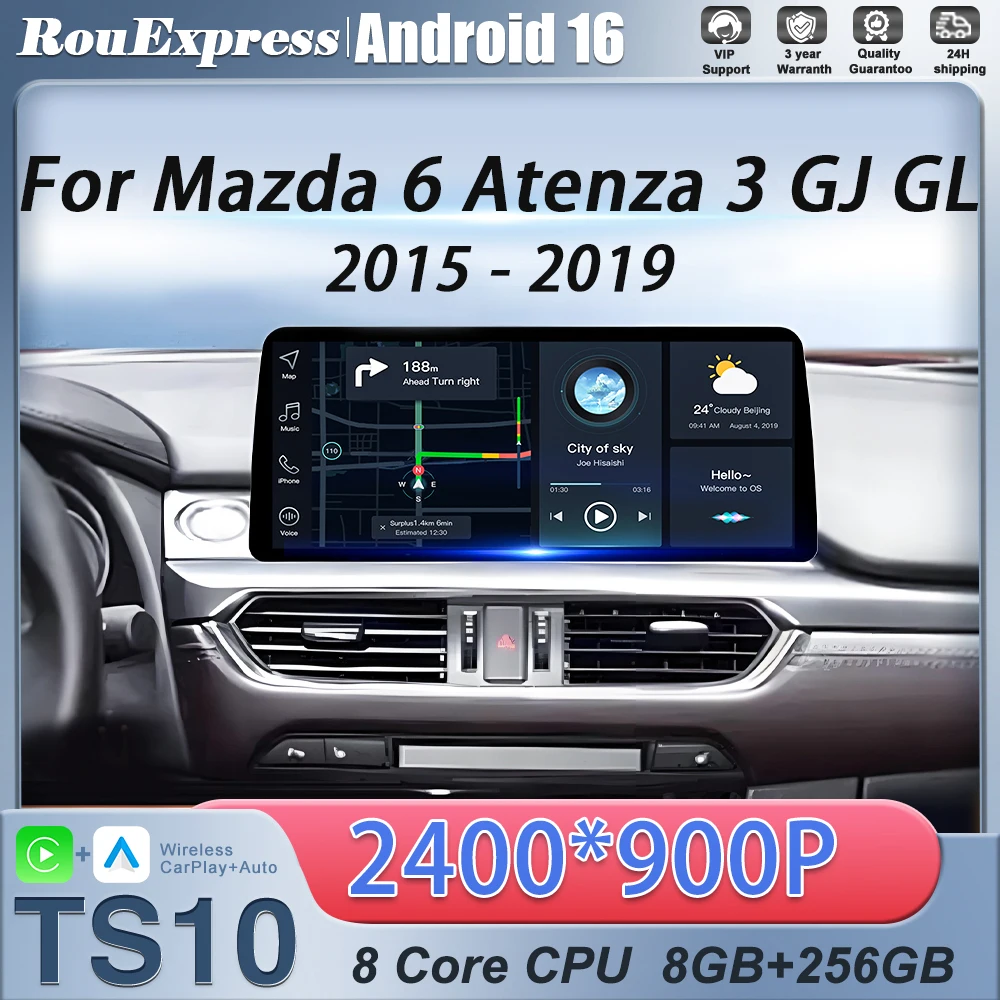 Android For Mazda 6 Atenza 3 GJ GL 2015 2016 2017 2018 2019 Head Unit Radio Autoradio Samochodowe GPS Navigation 2Din Bluetooth