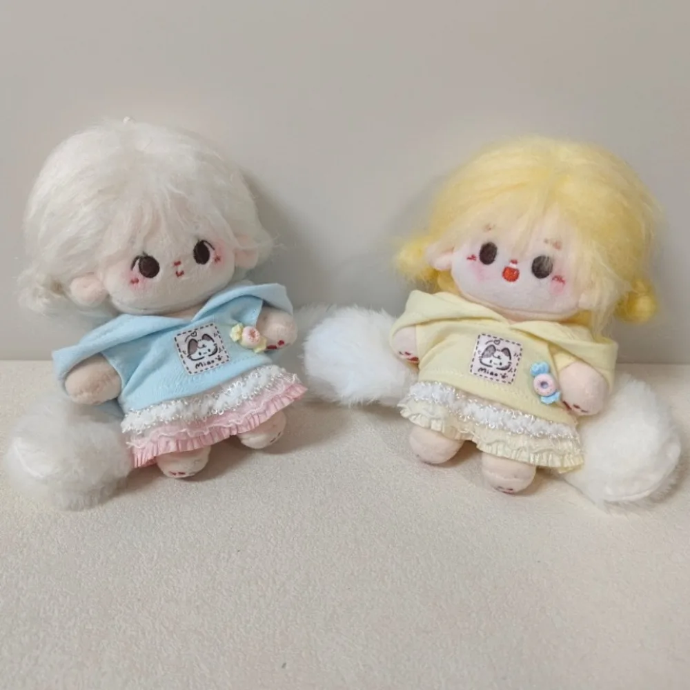 ハリネズミTシャツ10cm綿人形服ストライプ帽子スーツ人形服衣装クリエイティブ面白い人形ドレスアップセット10cm綿人形