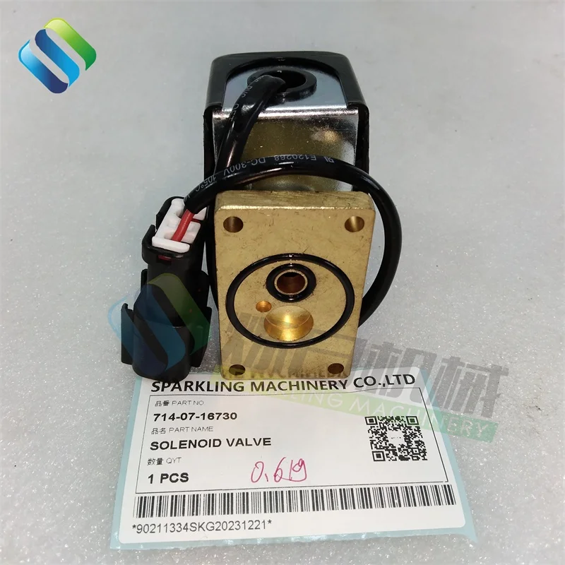 SKGM 714-07-16730 WA380 WA400 Excavator Spare Parts Solenoid Valve 714-07-16730