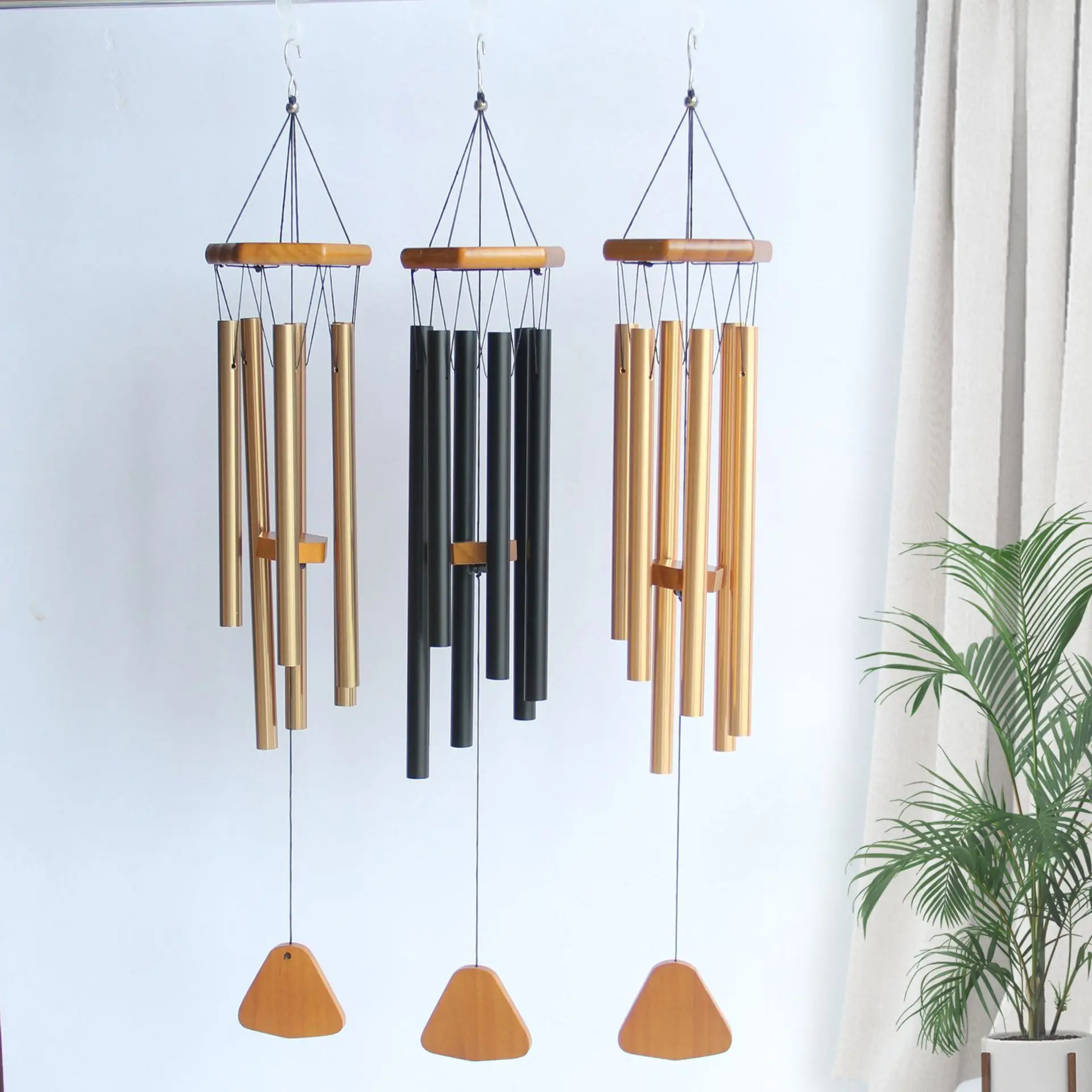 

Nordic graceful 28-inch metal 6-tube wind chime home decoration aluminum tube balcony courtyard pendant creative holiday gifts