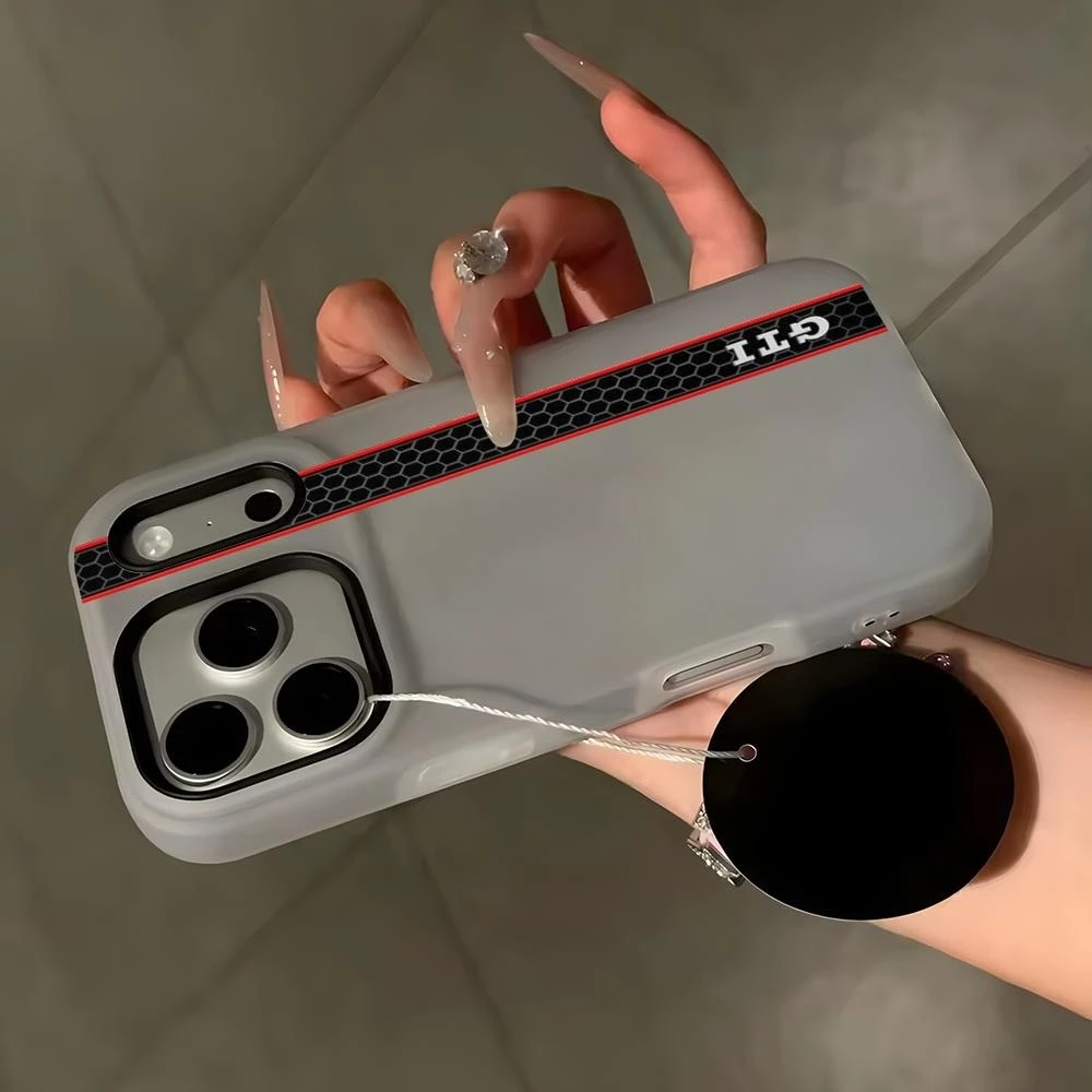 Phone Case for iPhone 17 air 16 e 15 14 13 12 11 Pro Max Plus car Golf G-gtis Brand Candy Shockproof 2-in-1 Soft Case