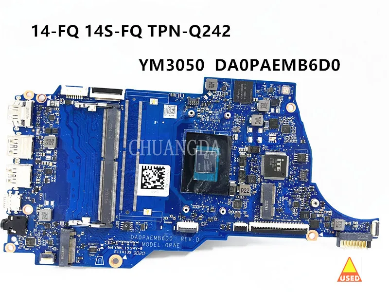 For hp 14-FQ 14S-FQ TPN-Q242   DA0PAEMB6D0 M03771-601 YM3050   YM3250 Fully Teste  laptop motherboard used