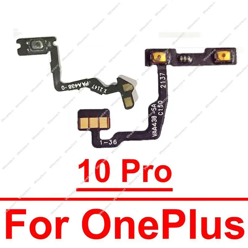 For Oneplus 1+ 10 Pro Volume Power Flex Cable On Off Power Volume Switch Side Button Flex Ribbon with Fixed Sheet Parts