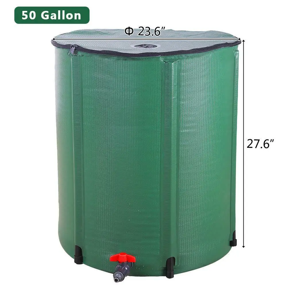 Imagem -05 - Folding Portátil Coleta Água Tanque Rain Barrel Armazenamento ao ar Livre 50 Galões