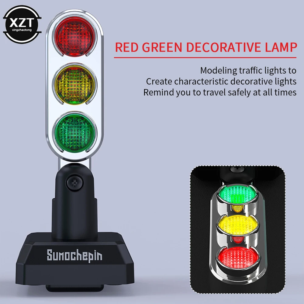 Red Green Motorbike Signal Light Mini Cute Motorcycle Handlebar Mount Traffic Light Lamp Cycling Riding Saftey Tool Accessories