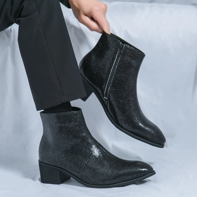 Men's Classic Retro Designer Chelsea Boots Mens Fashion Ankle Boot Men Leather Short Boots