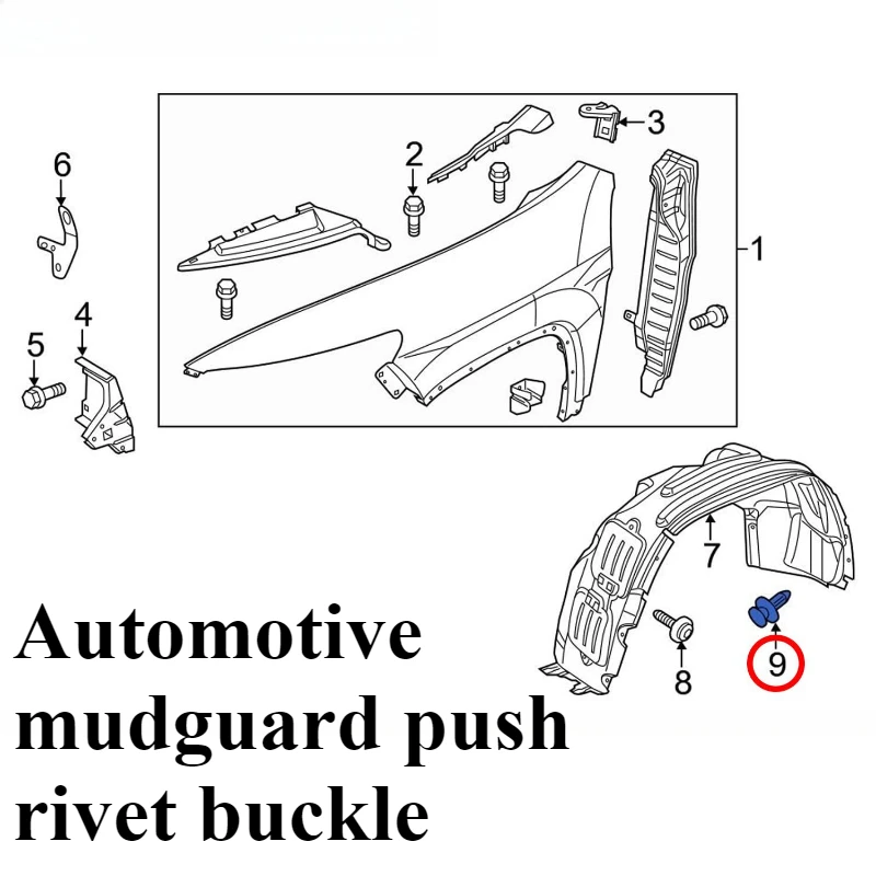 mudguard buckle push push rivet Auto Clips For 8mm Plastic Rivets for Ford Wheel Arch Linings Bumpers Clip Plastic Trim Clips