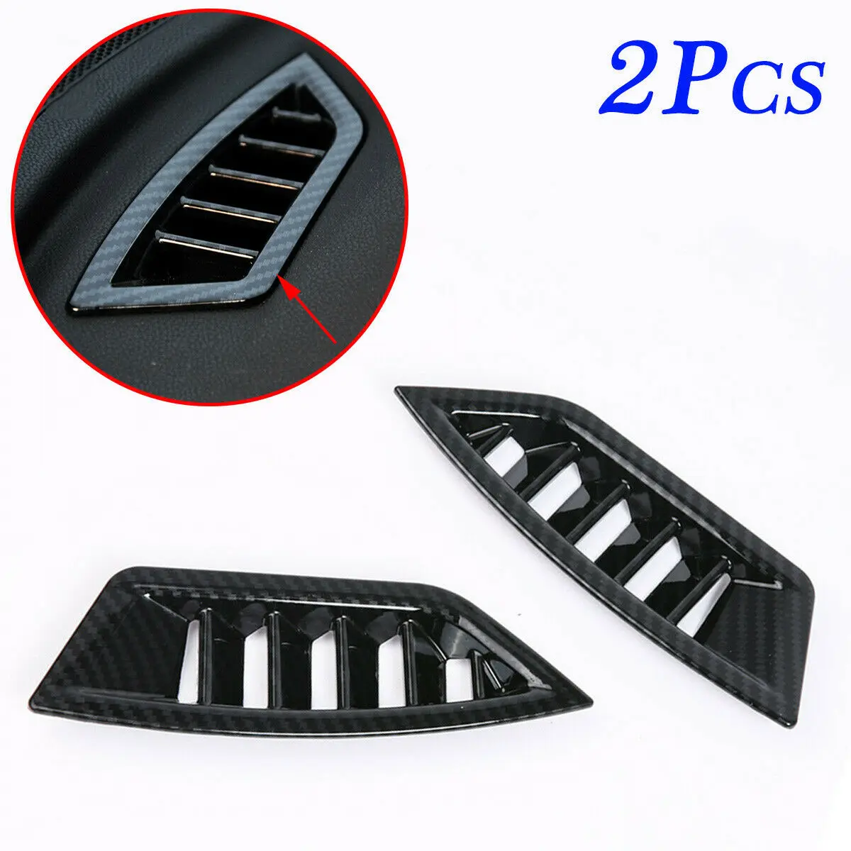 Carbon Fiber Accessories For Subaru XV Crosstrek 2018 2019 2020 2021 2022 Dashboard Air Vent Outlet Frame Cover Trim 2PCS