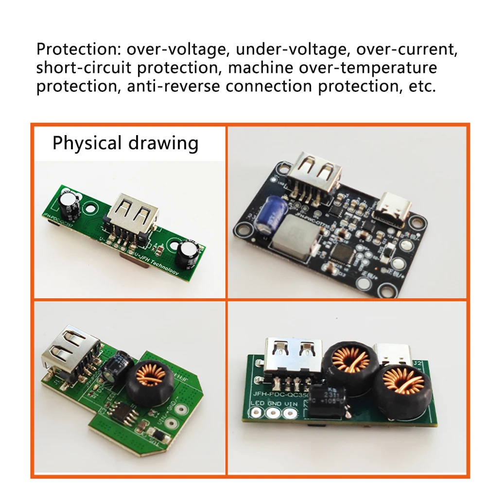 27W PD QC Fast Charge Module USB Type-C Dual Interface Quick Charging PD2.0/PD3.0 QC2.0/3.0 FCP SCP For Apple Huawei Samsung