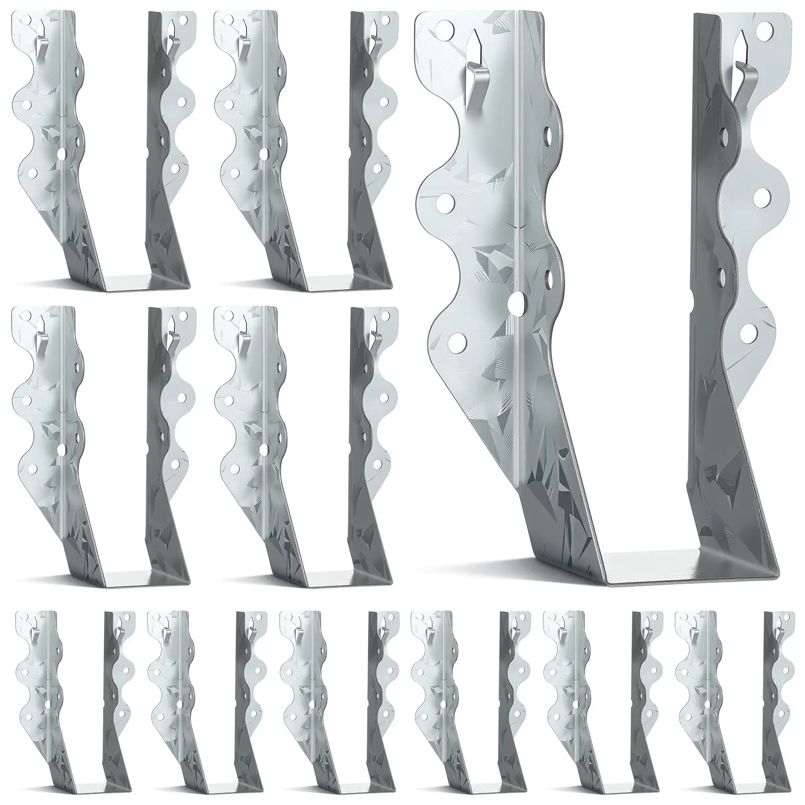 20Pcs Joist Hanger Face Mount Galvanized Steel Wood Beam Support Brackets for Floor Deck Ceiling Rafters Hurricane Ties