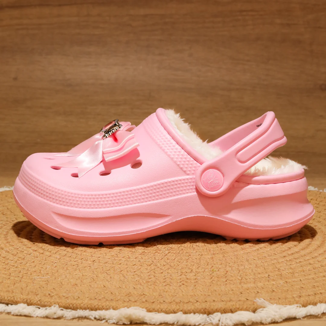 Kinder-Clogs und -Mules mit Fellfutter, leichte Garten-Schuhe mit Baumwollfutter, warme Hausschuhe für Jungen, Mädchen und Kleinkinder, 168. – Detail 8