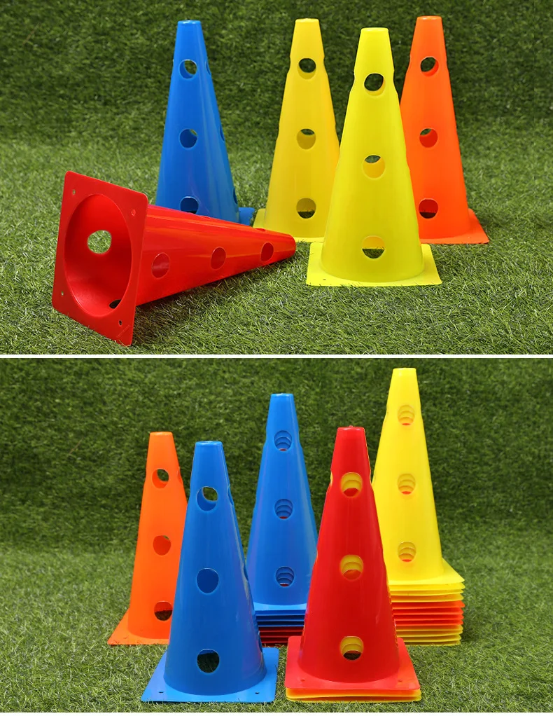 10 قطعة 32 سنتيمتر علامة مثقوبة برميل العقبات الطريق المخاريط المتاريس كرة القدم كرة السلة معدات التدريب