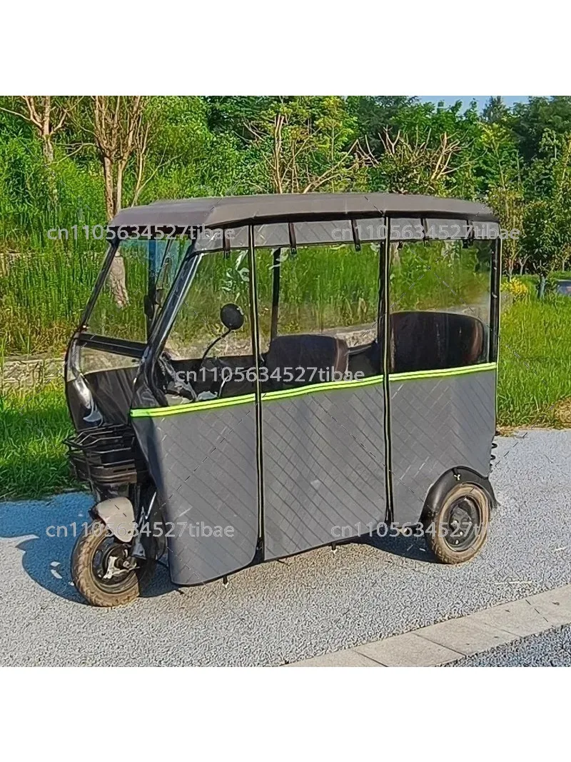 Electric Tricycle Canopy Waterproof Sun Shelter Fully Enclosed Transparent Cover for Mobility Scooter