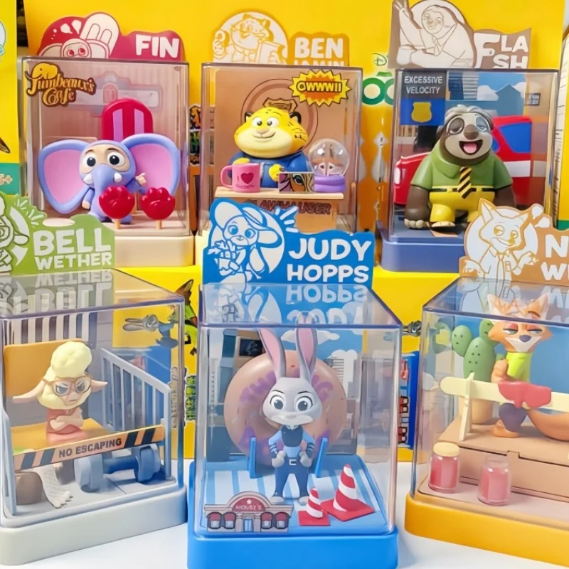 

Новый оригинальный Disney Zootopia в сборе, украшение, слепая коробка, Джуди Ник, креативный сценарий, модная игрушка, куклы, подарок для девочек